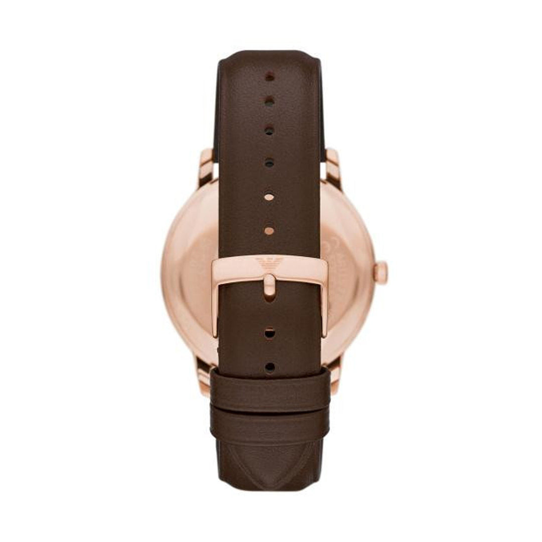 Emporio Armani Rose Gold Leather Watch