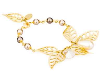 Champagne Pearl & Crystal Elegance Bracelet