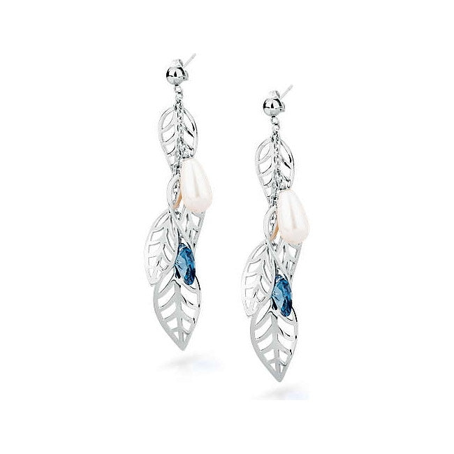 Brosway Silver Drop Earrings with Pearls