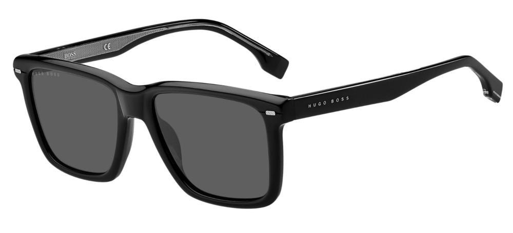 Bold Black Square Sunglasses with Dark Gray Lenses