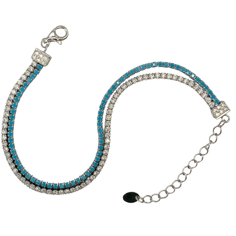 Celeste Blue Crystal Tennis Bracelet