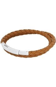 Braided Brown Leather with Silver Clasp Bracelet