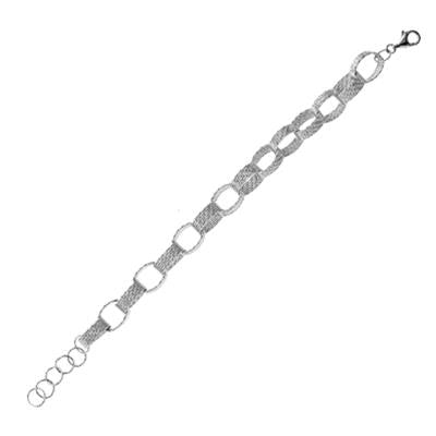 Elegantly Sculpted Silver Bracelet with Polished Finish