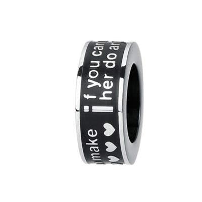 Bold Black Inlay Stainless Steel Statement Ring