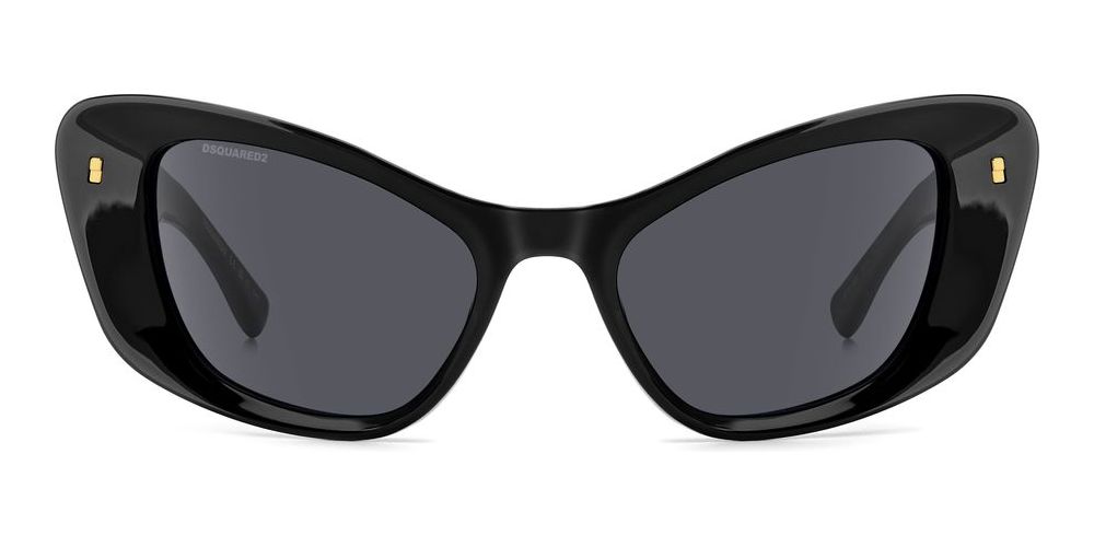 Sleek Black Acetate Frame with Gold Accents