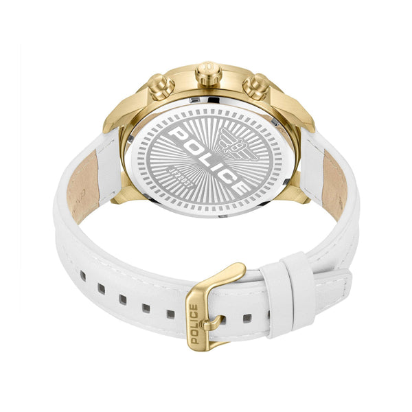 Police Gold-Tone Chronograph Leather Watch