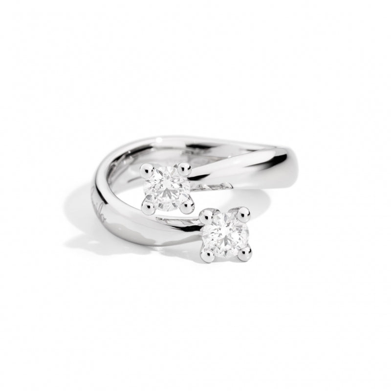 Recarlo Clear Diamond Silver Ring