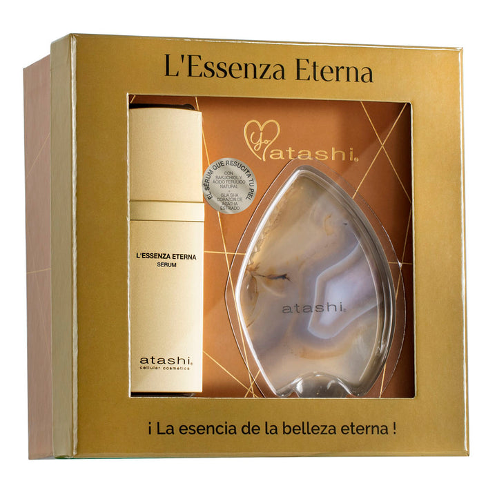 Clear glass pump bottle of bakuchiol and ferulic facial serum, oil‑blend