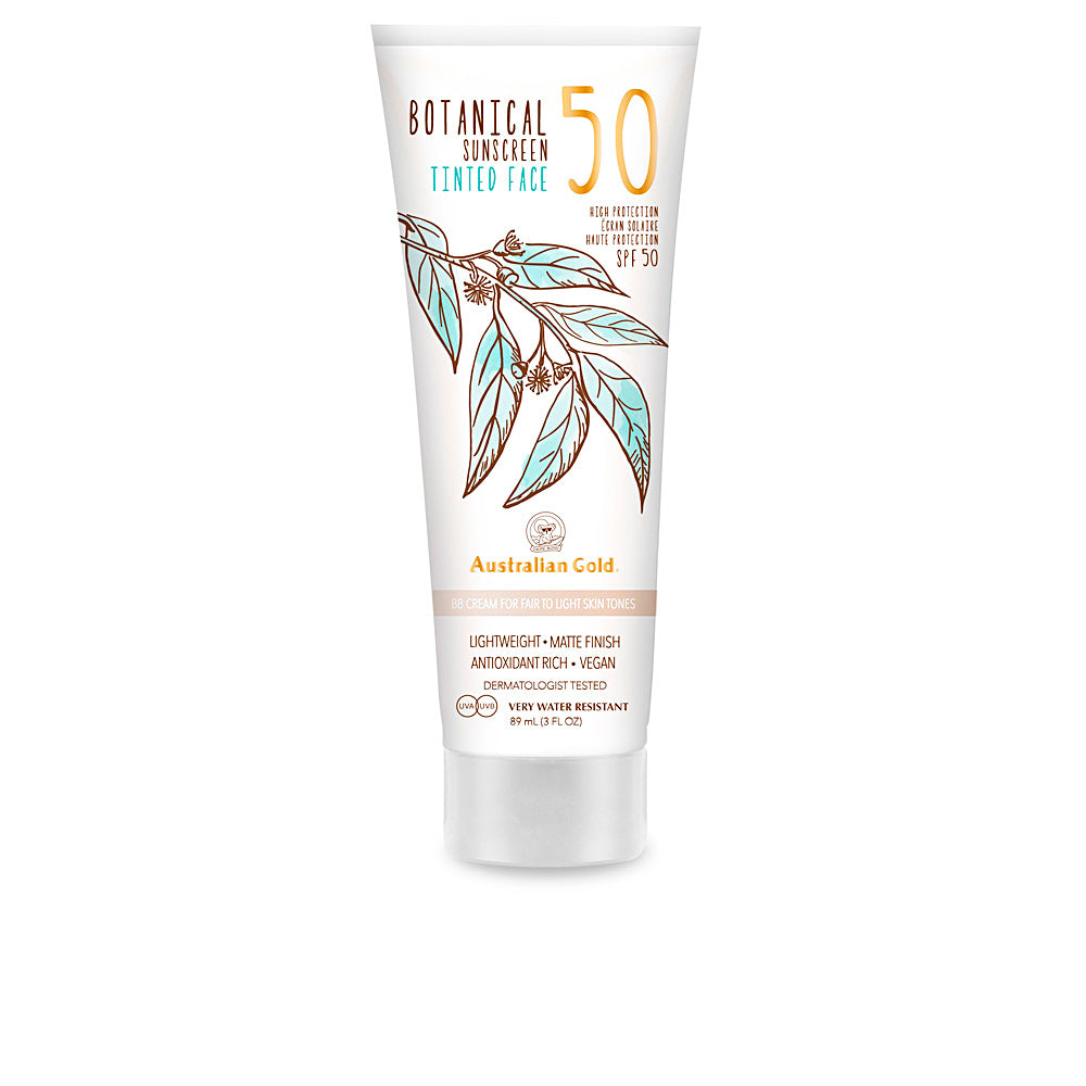Tube of tinted mineral BB lotion SPF 50 in medium‑tan shade, 88 ml