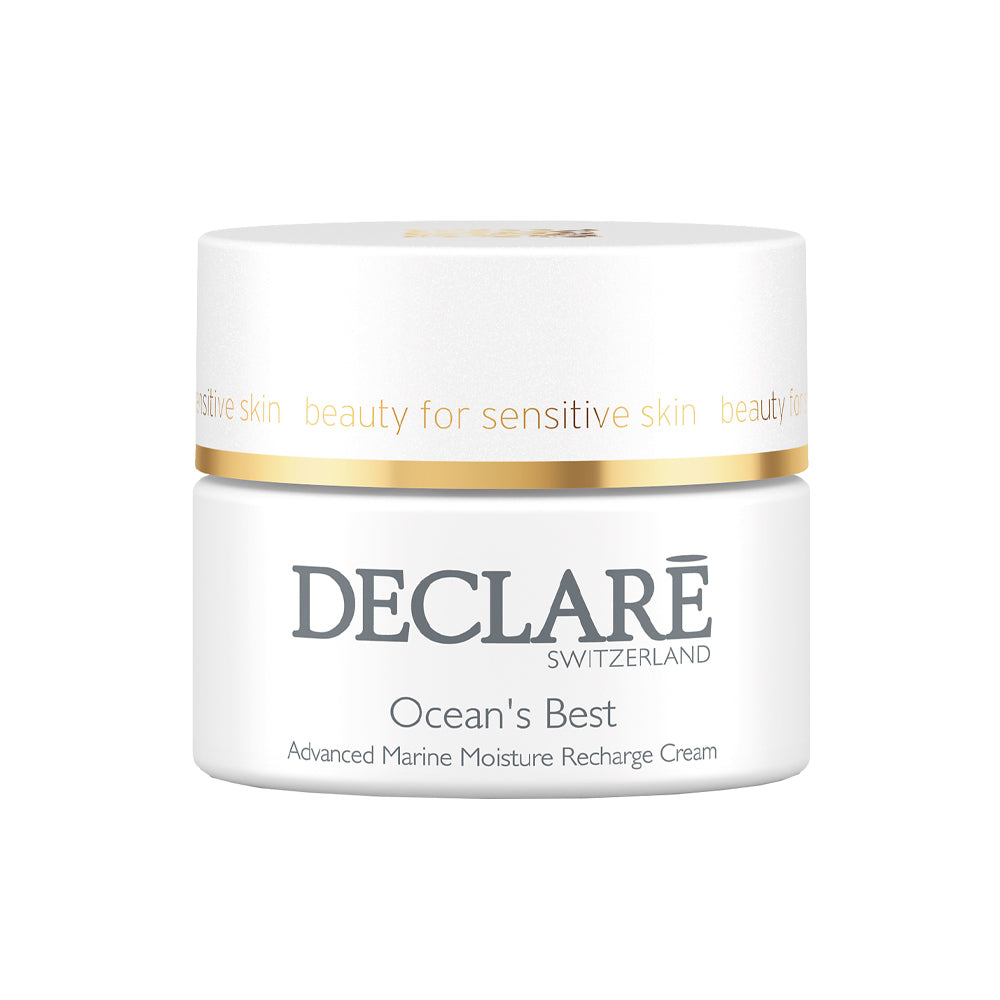 50 ml jar of lightweight marine moisture cream, pale blue cream visible