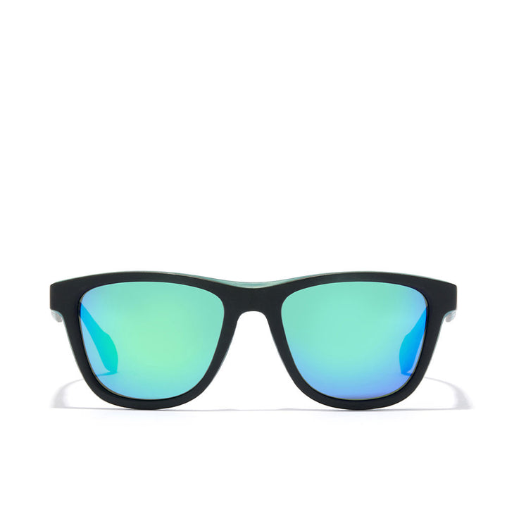 Unisex matte black TR90 sunglasses with red rubber details and polarised lenses
