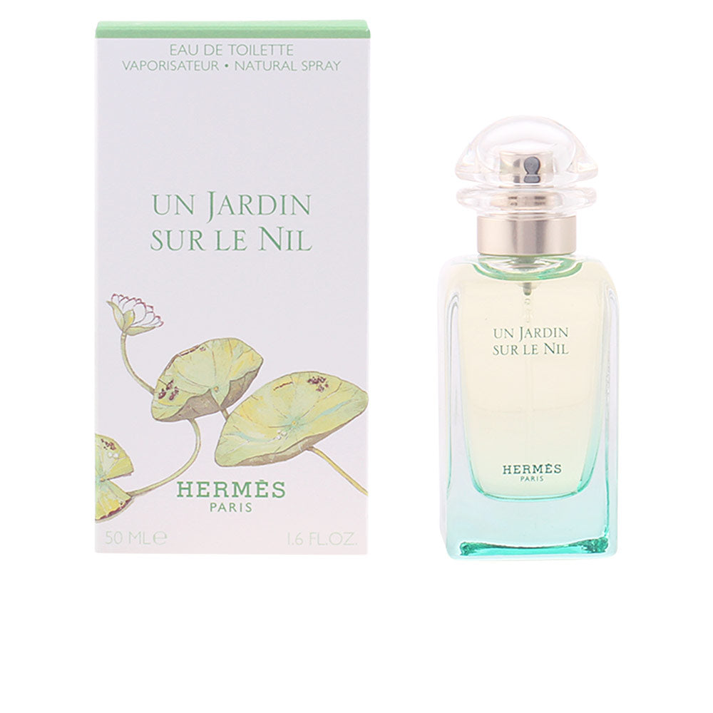 50 ml graduated green glass bottle with lotus-motif box, Eau de Toilette, Unisex