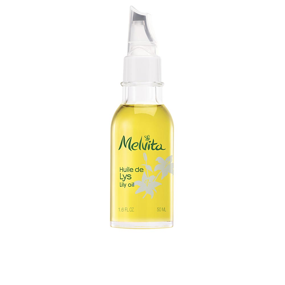 Amber glass oil bottle with pipette, 50 ml, lily-infused sunflower oil