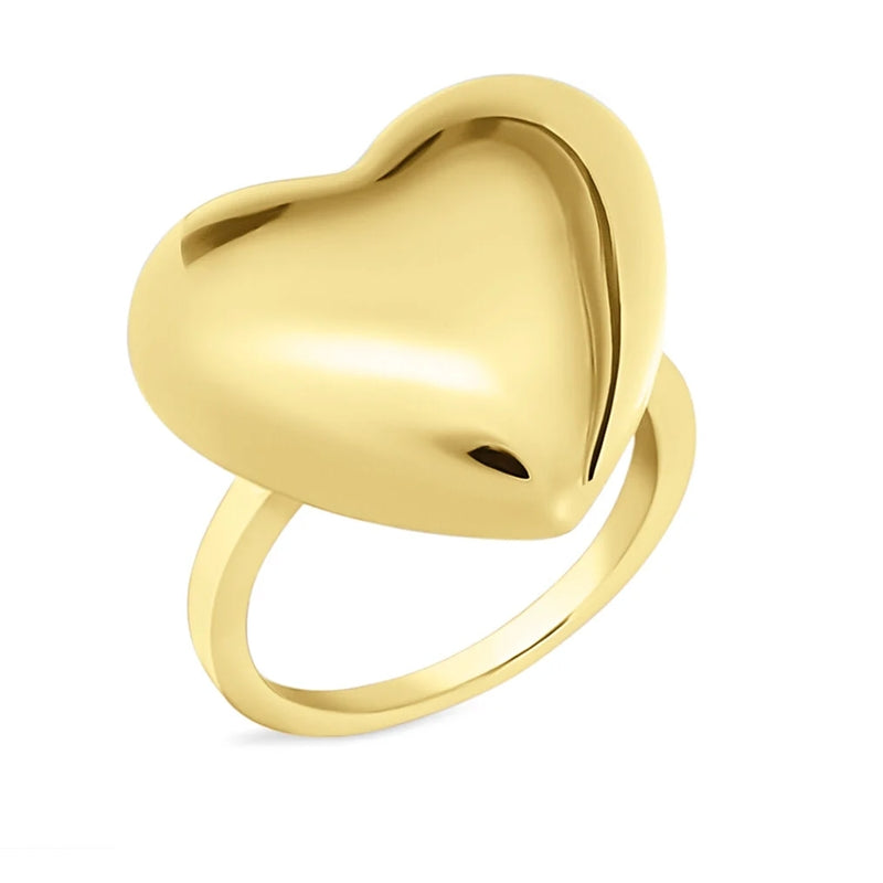 Stroili Gold Heart Ring: heart-shaped ring, polished finish, women’s jewelry close-up