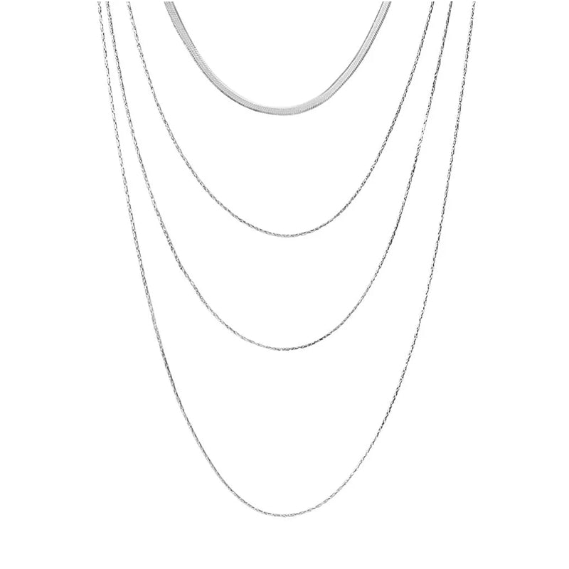 Stroili Silver Chain Necklace: polished silver chain necklace showing smooth links and clasp for women