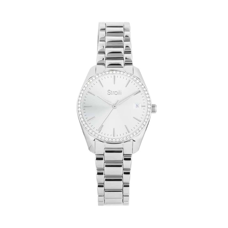 Stroili Silver Crystal Dress Watch: women&